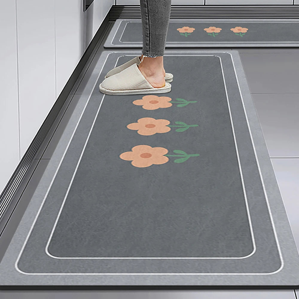 Küchenläufer aus Kristallsamt mit Druckmotiv für Küche, Wohnzimmer und Schlafzimmer – 40 × 60 bis 50 × 160 cm, einzeln oder im Set, 25 Motive