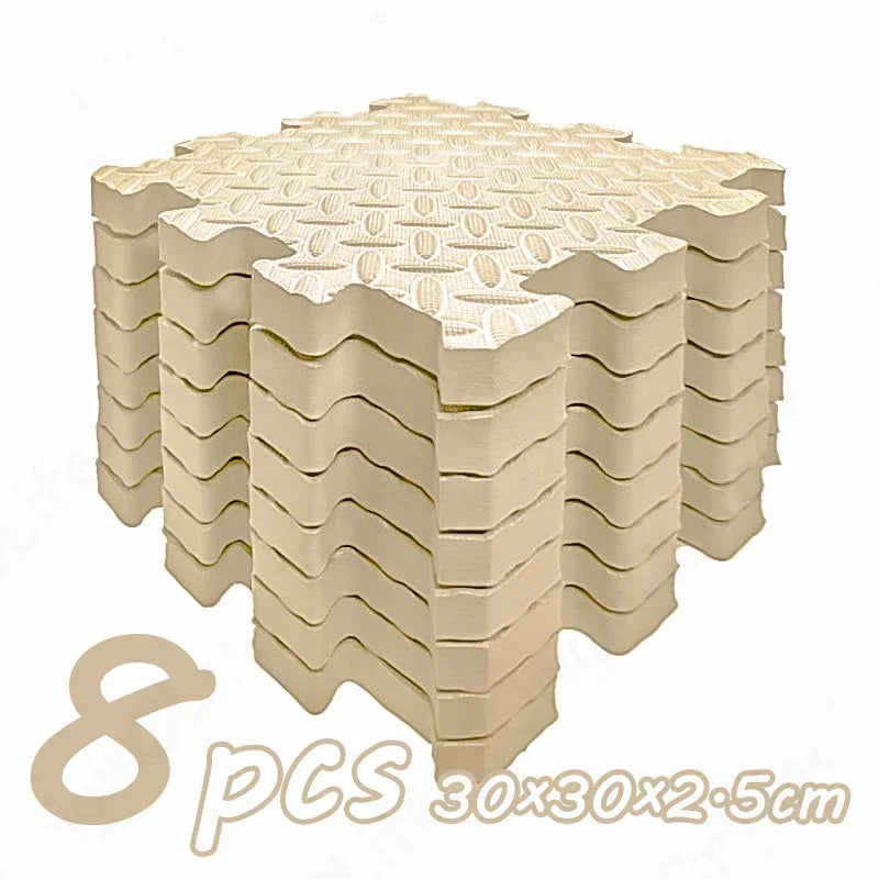 Puzzlematte aus EVA-Schaum als Krabbel- und Spielmatte für Baby und Kinderzimmer – 8 Platten à 30 × 30 cm, 2,5 cm dick, rutschfest, 11 Farben