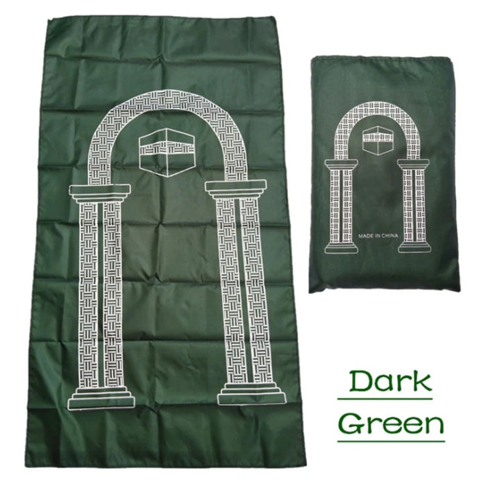 Tragbarer Gebetsteppich aus wasserdichtem PU mit Torbogen-Motiv für Reisen und Zuhause – 52 × 100 cm, geflochten, bedruckt, mit Tasche, in 4 Farben