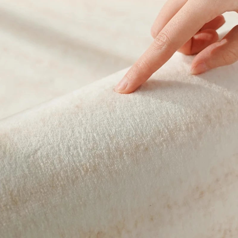 Weicher, dicker Teppich mit Streifenrelief in unregelmäßiger Wellenform für Wohnzimmer und Schlafzimmer – 80 × 120 bis 200 × 300 cm, Creme, 14 Muster