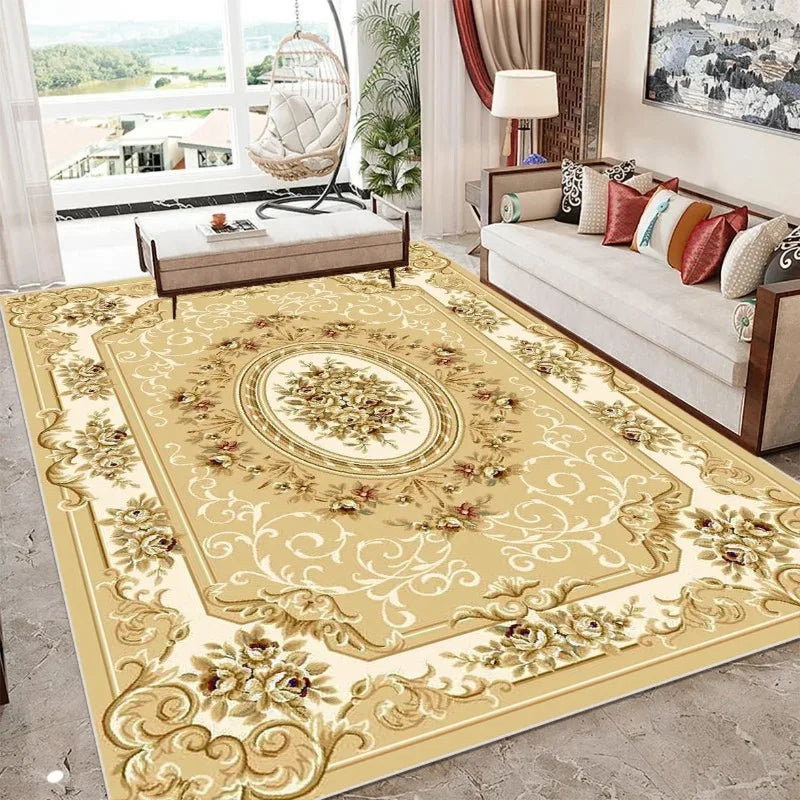 Teppich im europäischen Luxus-Stil für Wohnzimmer, Schlafzimmer und Sofabereich – 40 × 60 bis 120 × 160 cm, rechteckig, weich, rutschfest, 7 Motive
