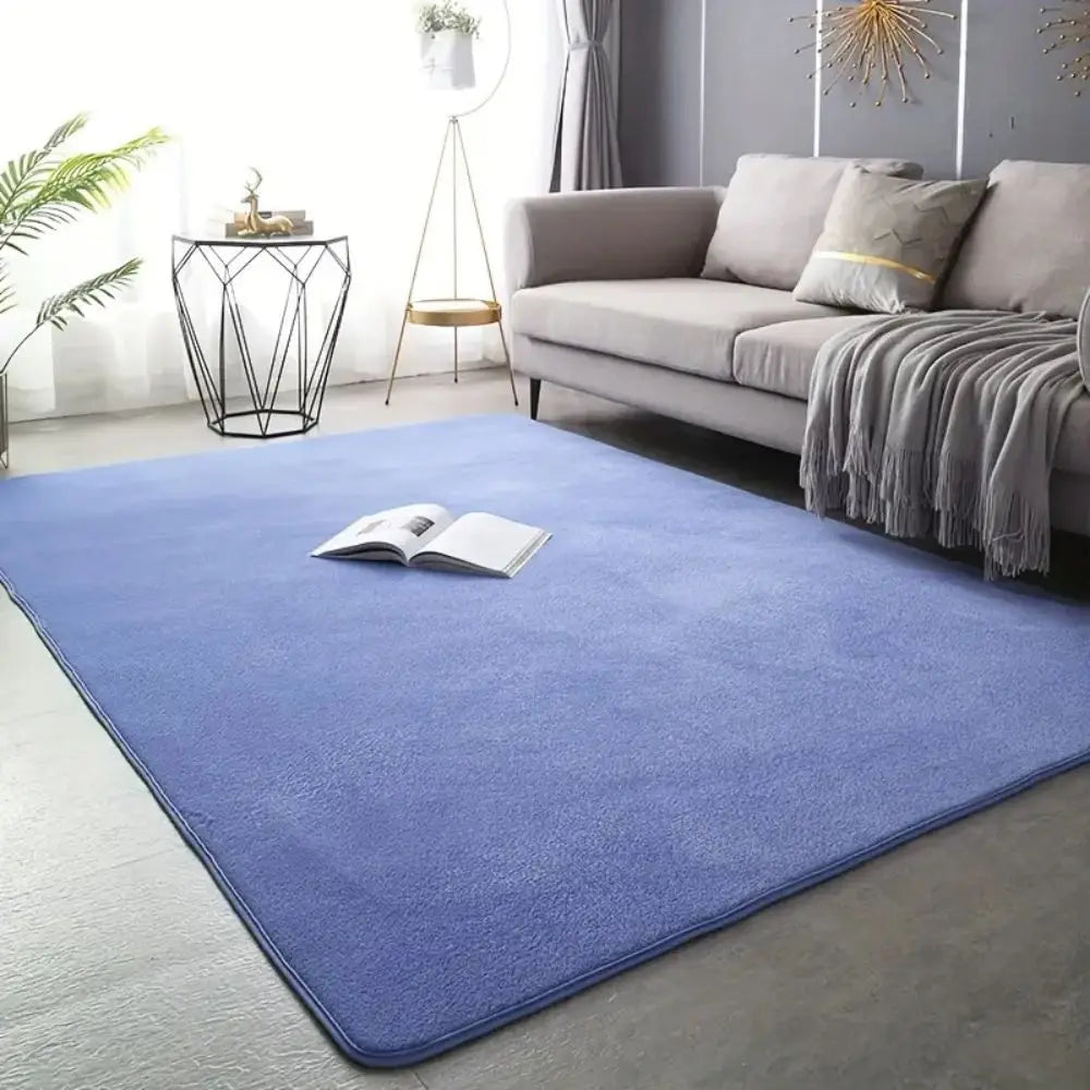 Einfarbiger Teppich aus Korallenvlies im modernen Stil für Wohnzimmer und Schlafzimmer – 40 × 60 bis 160 × 230 cm, weich, rutschfest, 6 Farben