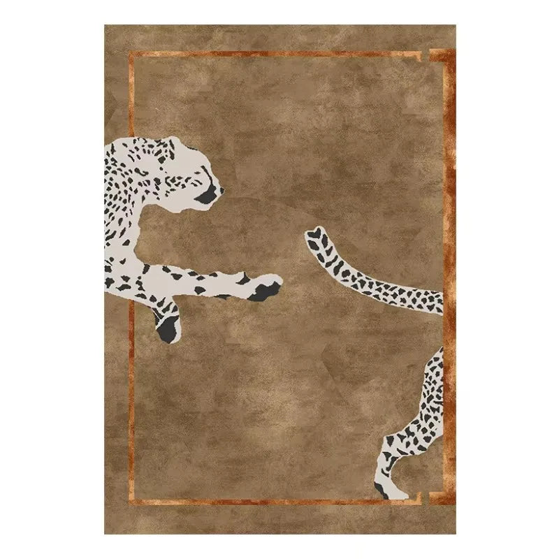 Plüschteppich mit Leopardenmuster im Light-Luxury-Stil für Wohnzimmer und Schlafzimmer – 40 × 60 bis 180 × 240 cm, Flanell, rutschfest, 15 Motive