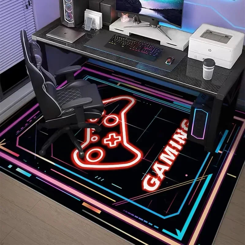 Gaming-Teppich aus Kristallsamt für E-Sport-Zimmer, Wohnzimmer und Büro – 80 × 120 bis 160 × 230 cm, schalldämmend, rutschfest, 14 Motive