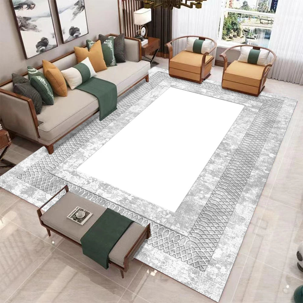 Geometrischer Teppich im nordischen Stil für Wohnzimmer, Schlafzimmer und Sofabereich – 40 × 60 bis 120 × 160 cm, Flanell, rutschfest, 7 Motive