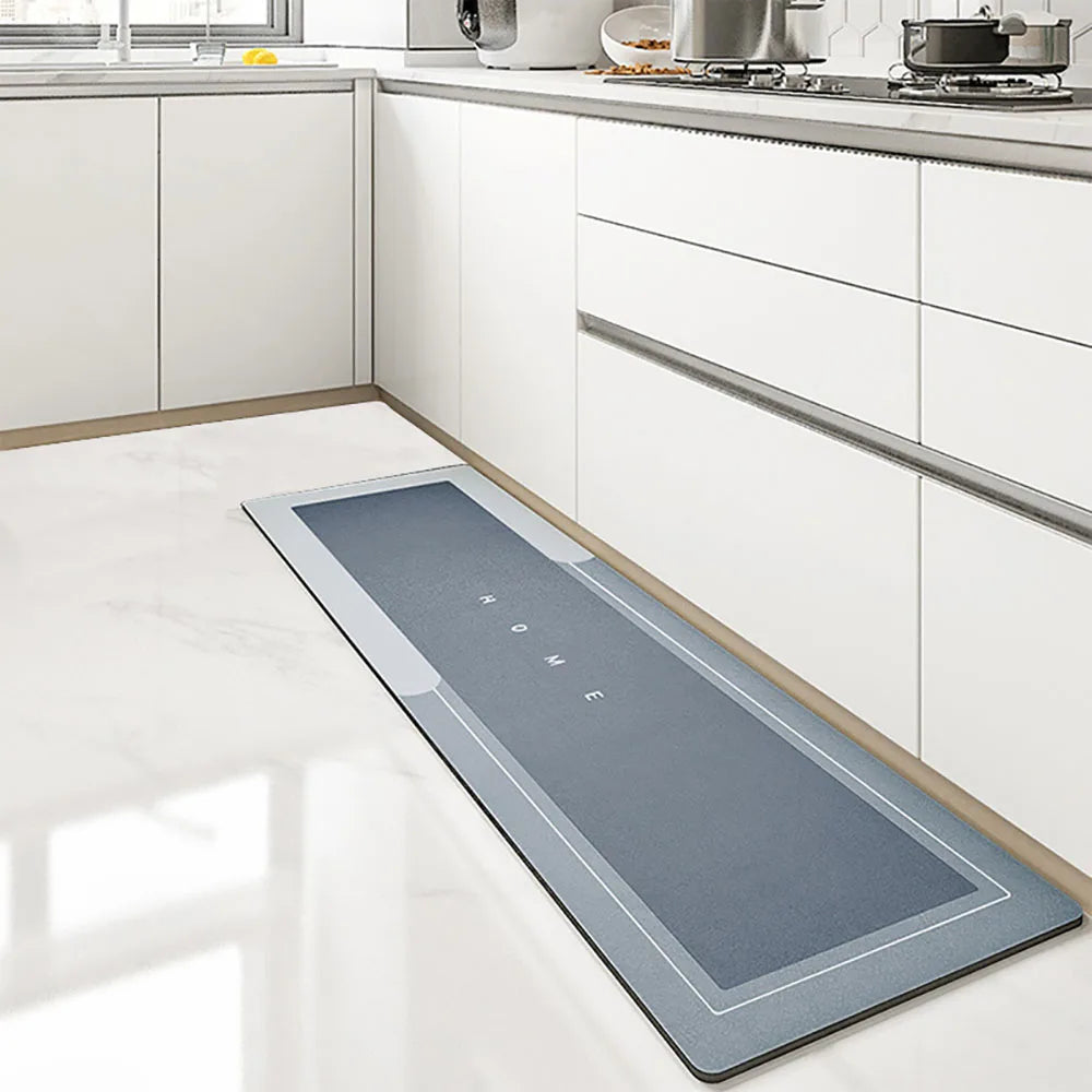 Einfarbige Küchenmatte aus Kristallsamt als Läufer für Küche, Bad und Flur – 40 × 60 bis 50 × 160 cm, saugfähig, rutschfest, 5 Ausführungen