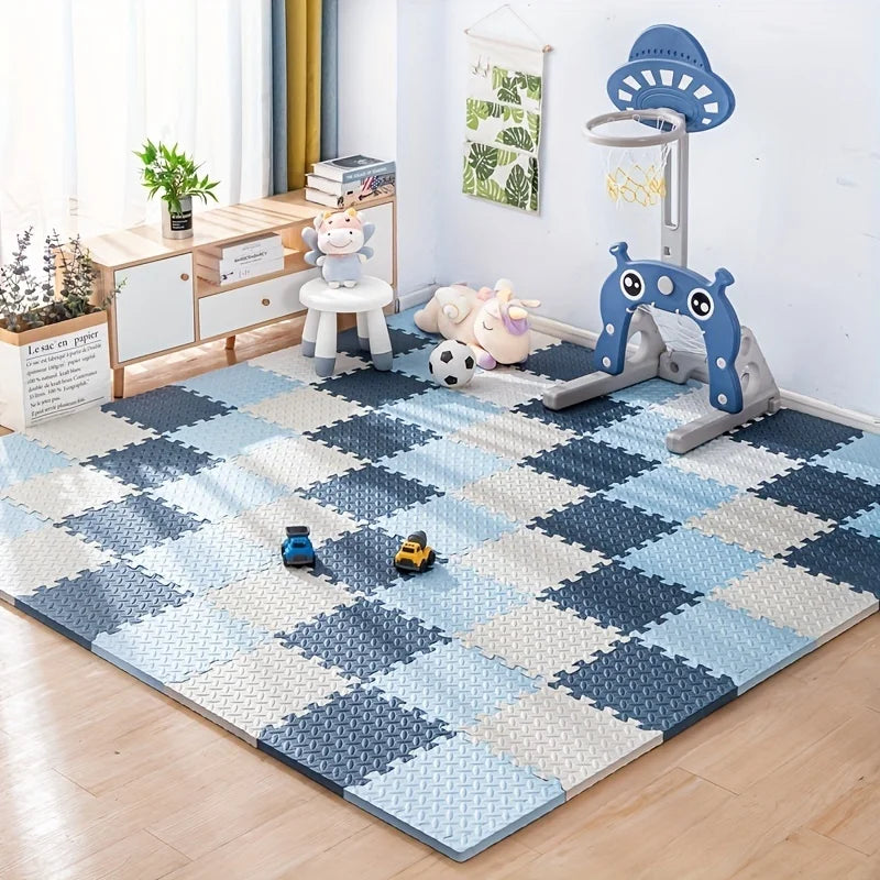 Steckbare Fitness-Bodenmatten aus EVA für Yoga, Workout und Training zu Hause – je 30 × 30 cm, Blattstruktur, rutschfest, stoßdämpfend, 1 bis 20 Stück