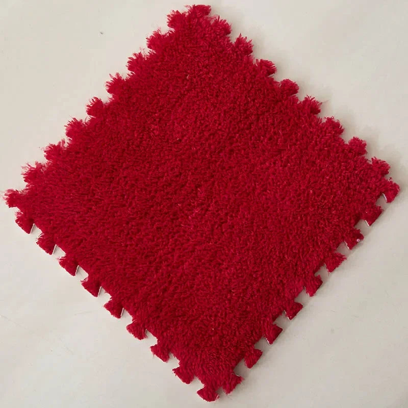 Ineinandergreifende Plüsch-Bodenfliesen als Spielmatte für Kinderzimmer und Schlafzimmer – 30 × 30 × 1 cm, EVA-Schaum, 10 oder 20 Stück, 24 Farben