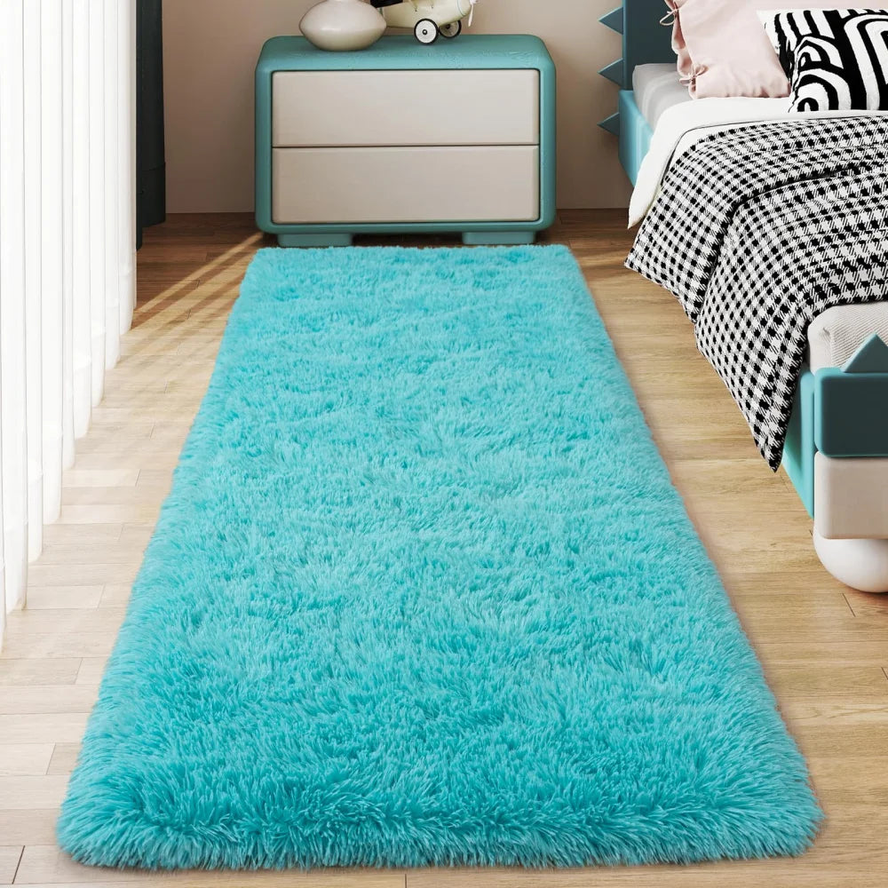 Ultraweicher Plüsch-Läufer für Schlafzimmer, Flur und Wohnheim – 40 × 60 bis 80 × 200 cm, flauschig, rutschfest, als Bettvorleger, 10 Farben