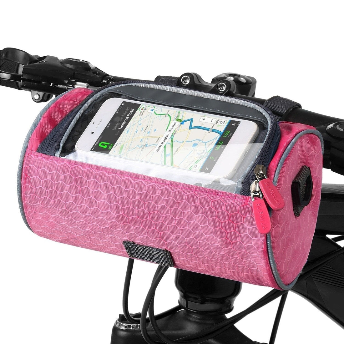 Fahrradtasche mit Touchscreen-Handyfach für Pendeln und Radtouren – 22 × 12,5 × 12,5 cm, Nylon und PVC, spritzwassergeschützt, 5 Farben
