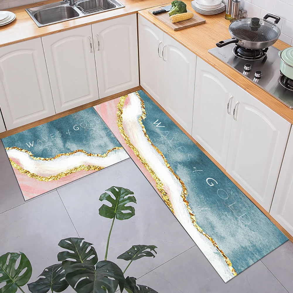 Waschbare Küchenbodenmatte aus Acryl als Läufer für Küche, Flur und Bad – 40 × 60 bis 50 × 160 cm, einzeln oder als Zweierset, rutschfest, 25 Motive