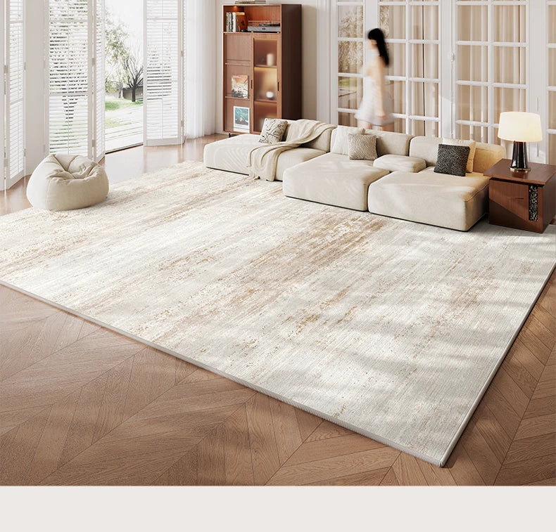 Minimalistischer Plüschteppich im italienischen Stil für Wohnzimmer und Schlafzimmer – 80 × 120 bis 200 × 300 cm, flauschig, gestreift, 14 Motive
