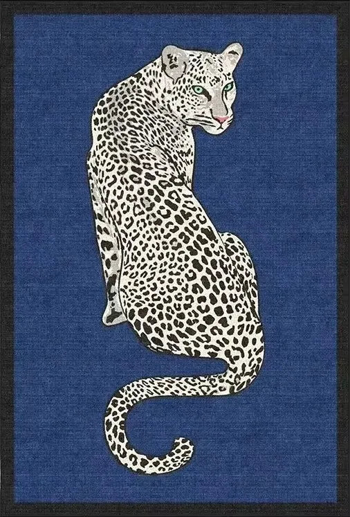 Teppich mit Leoparden- und Tigermotiven im orientalischen Stil für Wohnzimmer und Schlafzimmer – 40 × 60 bis 180 × 240 cm, Flanell, 13 Motive