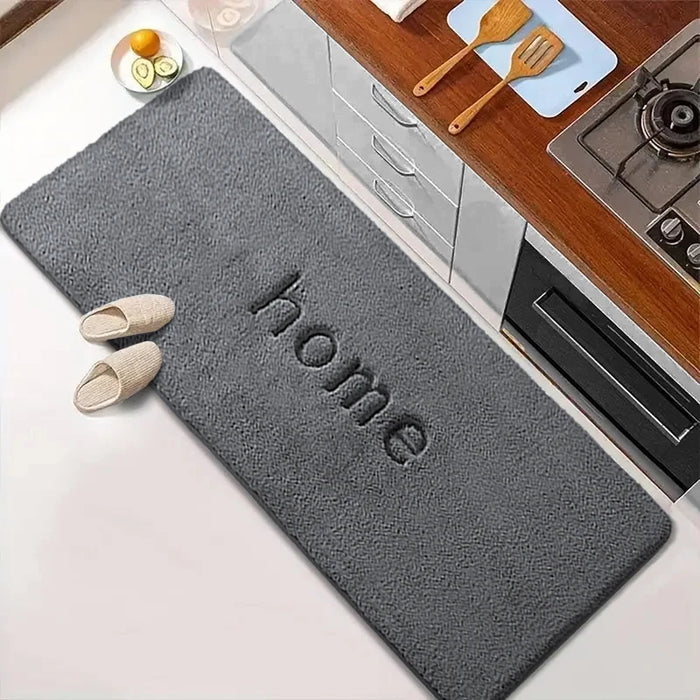 Schlichte Küchenmatte aus Flanell für Küche, Bad und Eingang – 40 × 60 bis 60 × 160 cm, dick, saugfähig, rutschfest, 4 Farben