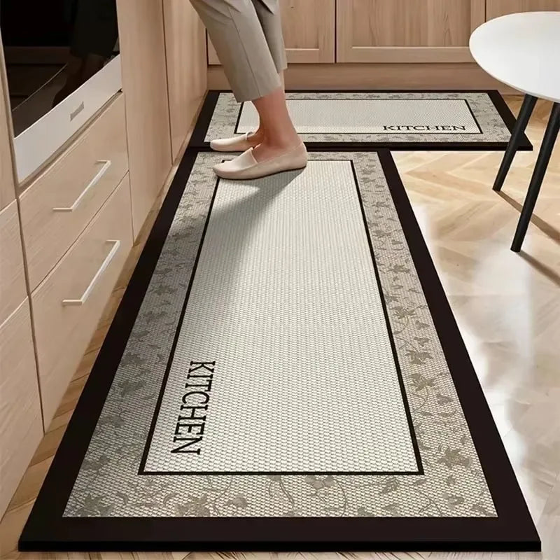 Küchenmatte aus PVC in Lederoptik als Läufer für Küche und Eingang – 50 × 80 bis 200 × 300 cm, wasserdicht, ölbeständig, rutschfest, 12 Motive