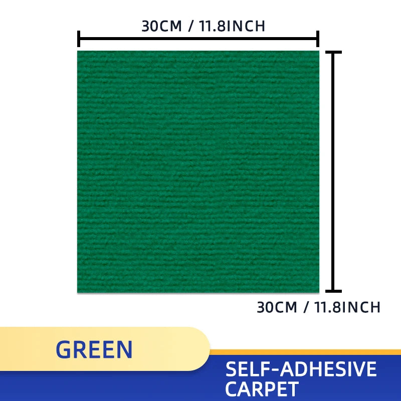Selbstklebende Teppichfliesen im 20er-Set in 9 Farben für Flur, Wohnräume und Innenbereich – je 30 × 30 cm, quadratisch, abnehmbar, rutschfest