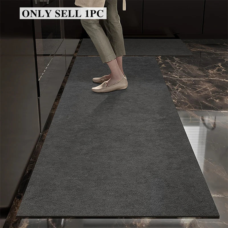 Einfarbige Küchenmatte aus PVC in Lederoptik für Küche und Esszimmer – 50 × 80 bis 200 × 300 cm, wasserdicht, ölbeständig, rutschfest, 6 Farben