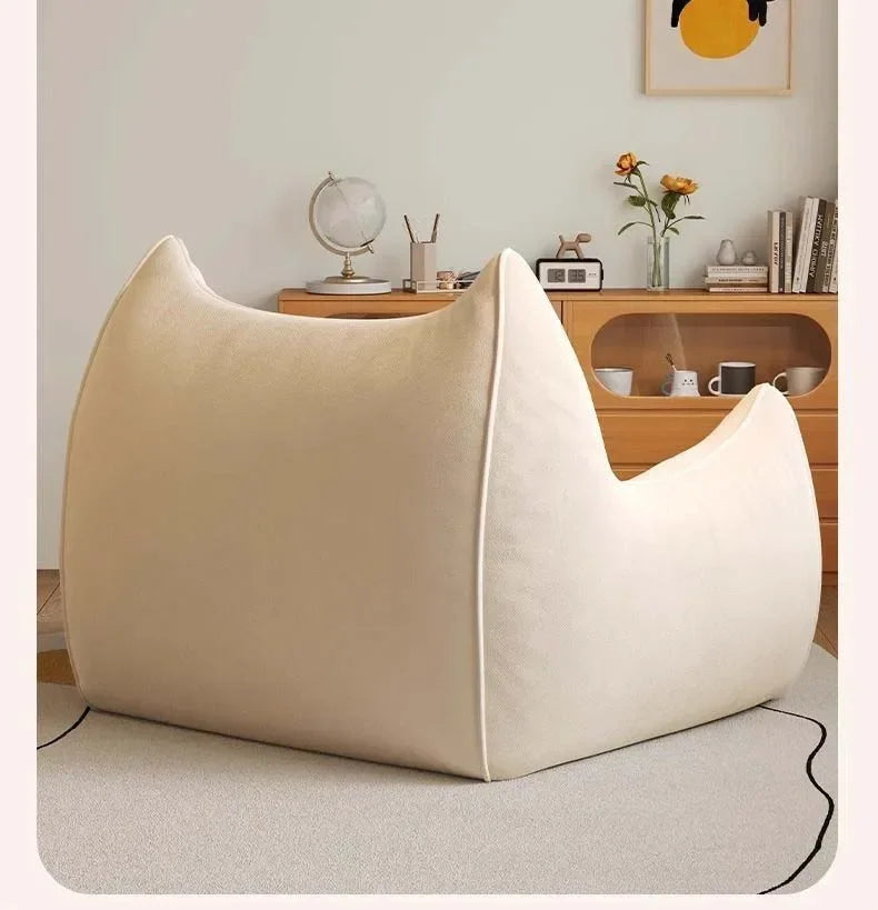 Sitzsack-Sessel mit Fußhocker und EPS-Füllung für Wohnzimmer, Schlafzimmer und Balkon – 80 × 70 × 60 cm, schmutzabweisend, 3 Farben