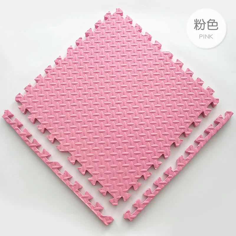 EVA-Sportmatte mit Blattmaserung im Puzzle-System für Gym, Yoga und Fitness – 30 × 30 × 1 cm, verdickt, rutschfest, stoßdämpfend, 1 bis 16 Stück