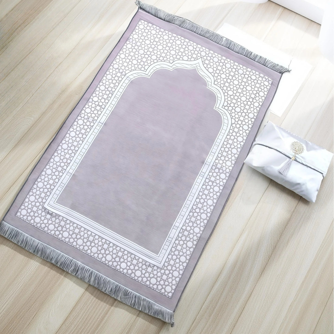 3-teiliges Gebetsteppich-Set mit Tragetasche und Gebetskette für Gebet zu Hause und auf Reisen – 70 × 110 cm, weich, rutschfest, 9 Farben