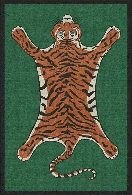 Teppich mit Leoparden- und Tigermotiven im orientalischen Stil für Wohnzimmer und Schlafzimmer – 40 × 60 bis 180 × 240 cm, Flanell, 13 Motive