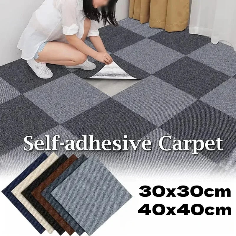 Selbstklebende Teppichfliesen zum Abziehen und Aufkleben für Schlafzimmer, Küche und Bad – 30 × 30 oder 40 × 40 cm, rutschfest, 10er-Pack, 14 Farben