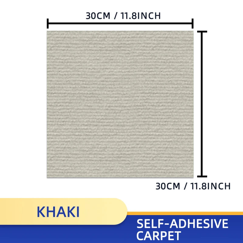 Selbstklebende Teppichfliesen im 20er-Set in 9 Farben für Flur, Wohnräume und Innenbereich – je 30 × 30 cm, quadratisch, abnehmbar, rutschfest