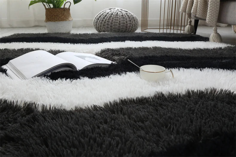 Flauschiger Shaggy-Teppich aus Kunstfell für Wohnzimmer und Kinderzimmer – 40 × 60 bis 160 × 200 cm, rechteckig, rutschfest, waschbar, 13 Designs