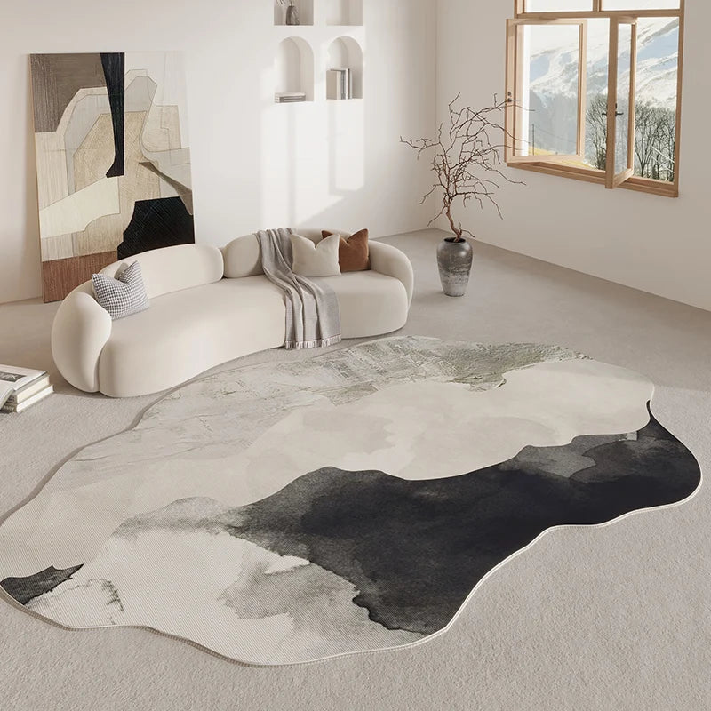 Unregelmäßig geformter Teppich im Retro-Stil für Wohnzimmer und Schlafzimmer – 80 × 120 bis 200 × 300 cm, dick, rutschfest, 5 Motive