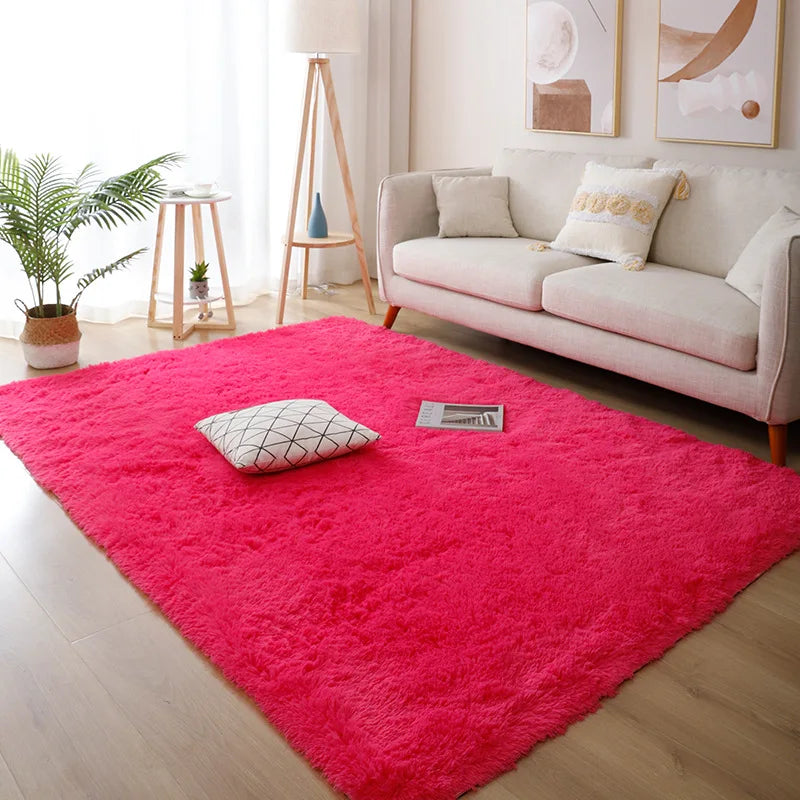 Flauschiger, verdickter Teppich für Wohnzimmer, Schlafzimmer und Kinderzimmer – 40 × 60 bis 160 × 230 cm, rechteckig, rutschfest, 17 Farben