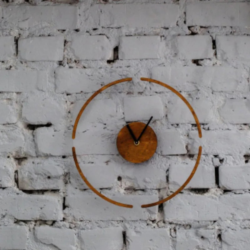 Transparente Wanduhr in schwebender Optik mit Holz im nordischen Stil für Schlafzimmer und Wohnzimmer – Ø 30 cm, analog, hell oder dunkel