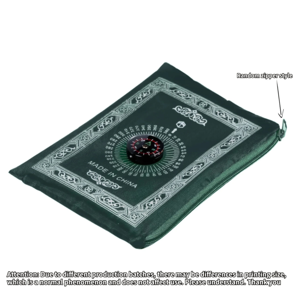 Tragbarer Gebetsteppich aus Polyester mit Kompass im Beutel für Reisen und Zuhause – 100 × 60 cm, geflochten, geometrisches Muster, 4 Farben
