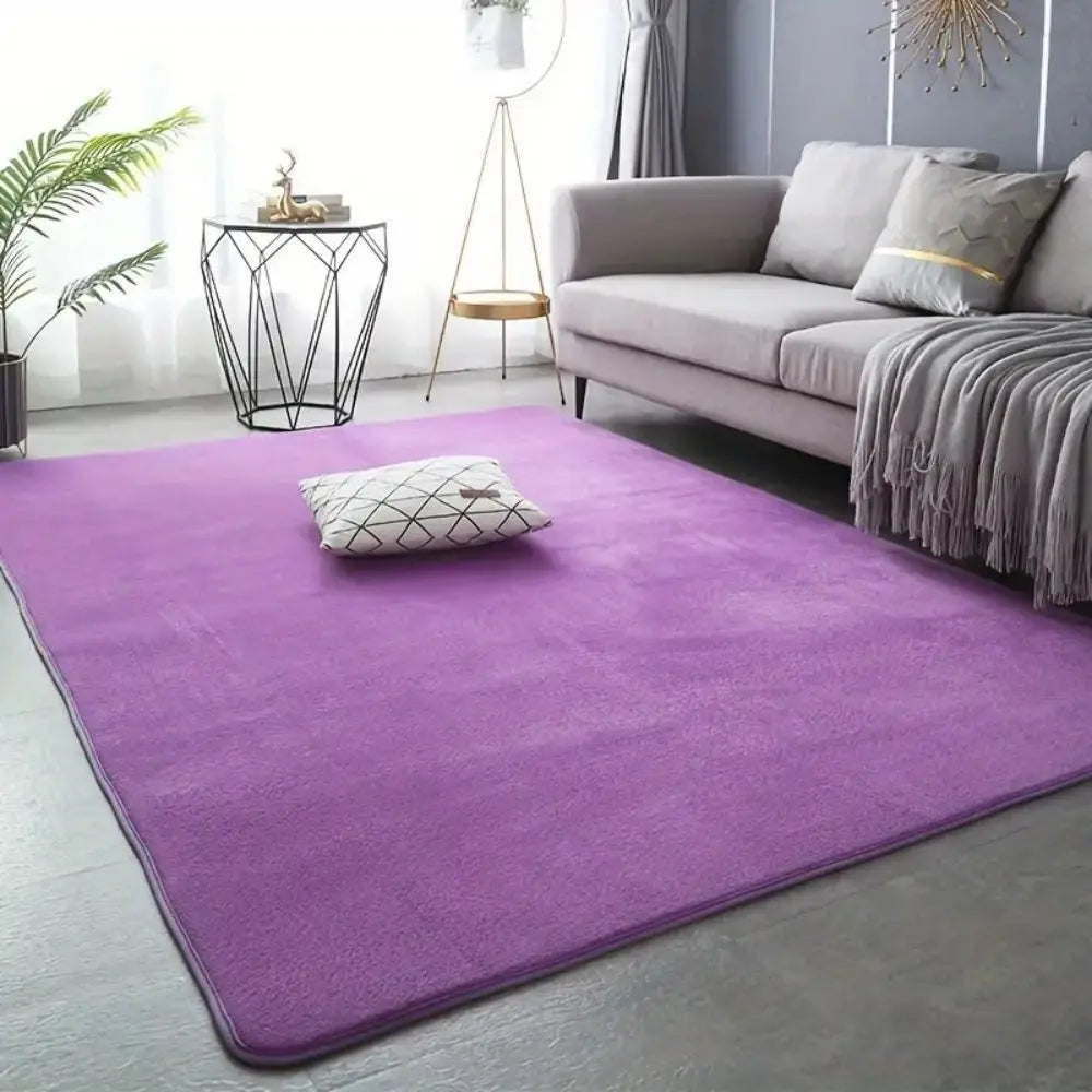 Einfarbiger Teppich aus Korallenvlies im modernen Stil für Wohnzimmer und Schlafzimmer – 40 × 60 bis 160 × 230 cm, weich, rutschfest, 6 Farben