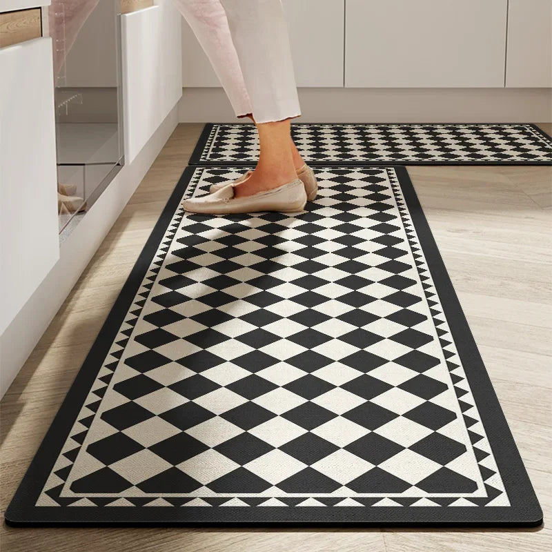 Küchenmatte mit Kieselgur im amerikanischen Retro-Stil für Küche und Bad – 40 × 60 bis 50 × 160 cm, saugfähig, einzeln oder im 2er-Set, 7 Motive