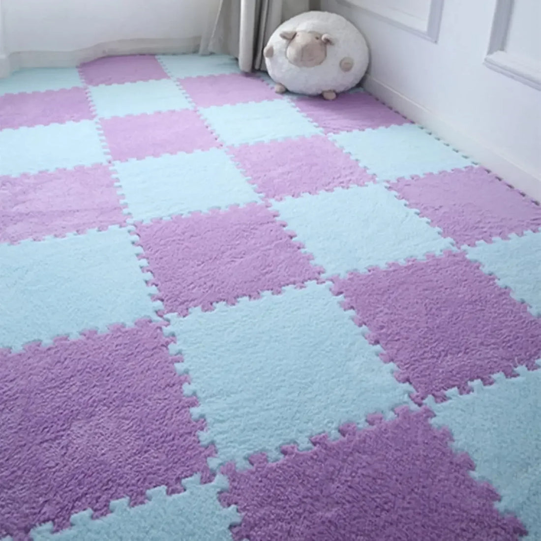 Plüsch-Puzzlematten aus EVA-Schaum als Spielteppich für Baby und Kinder – je 30 × 30 × 1 cm, steckbar, rutschfest, 10 oder 20 Stück, 15 Farben