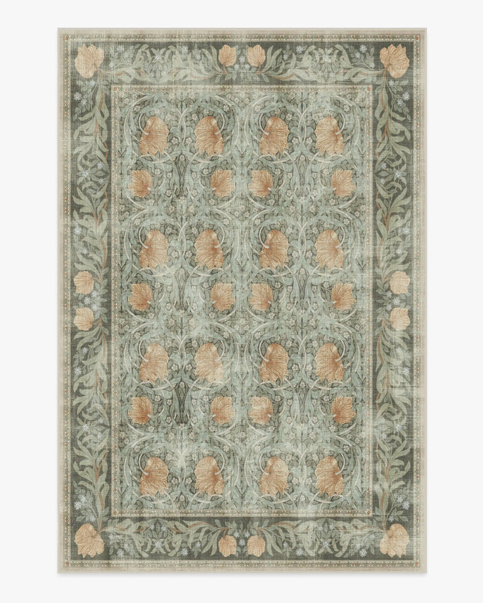 Vintage-Teppich mit floralem Muster im Landhausstil für Wohnzimmer und Schlafzimmer – 40 × 60 bis 120 × 160 cm, Flanell, bedruckt, rutschfest