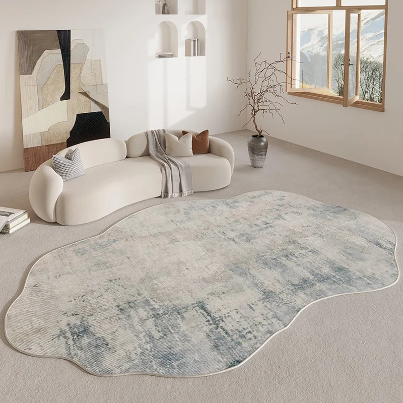 Unregelmäßig geformter Teppich im Retro-Stil für Wohnzimmer und Schlafzimmer – 80 × 120 bis 200 × 300 cm, dick, rutschfest, 5 Motive