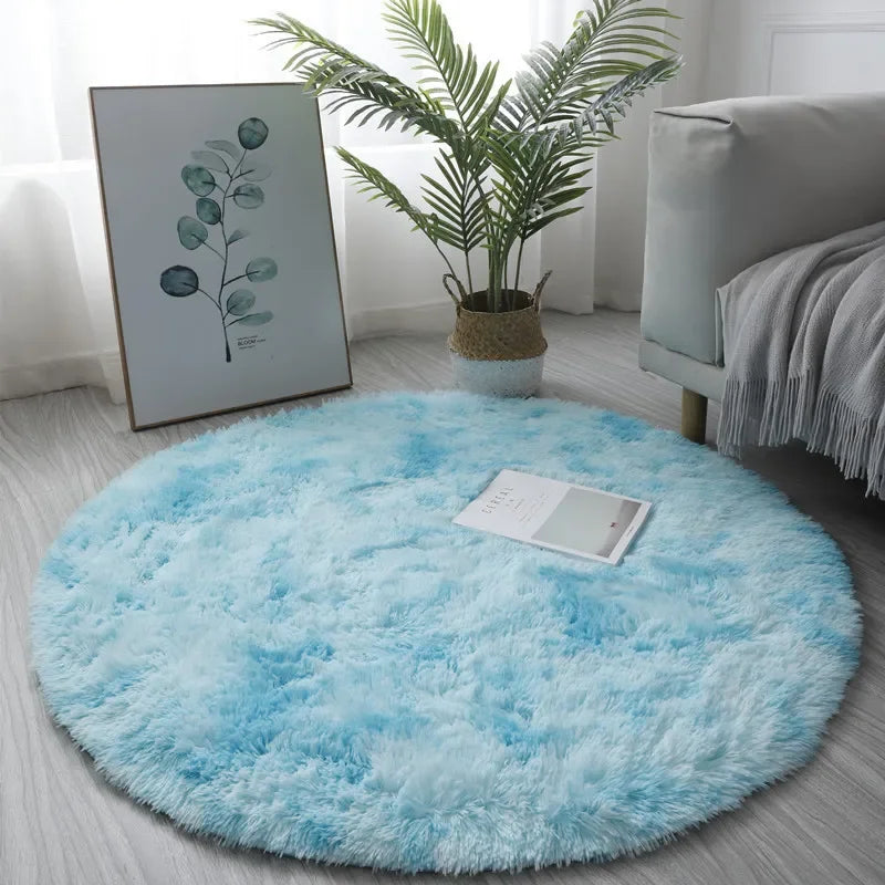 Runder Plüschteppich mit dickem Flor für Wohnzimmer, Schlafzimmer und Kinderzimmer – Ø 60 bis 100 cm, 4,5 cm Florhöhe, flauschig, 4 Farben