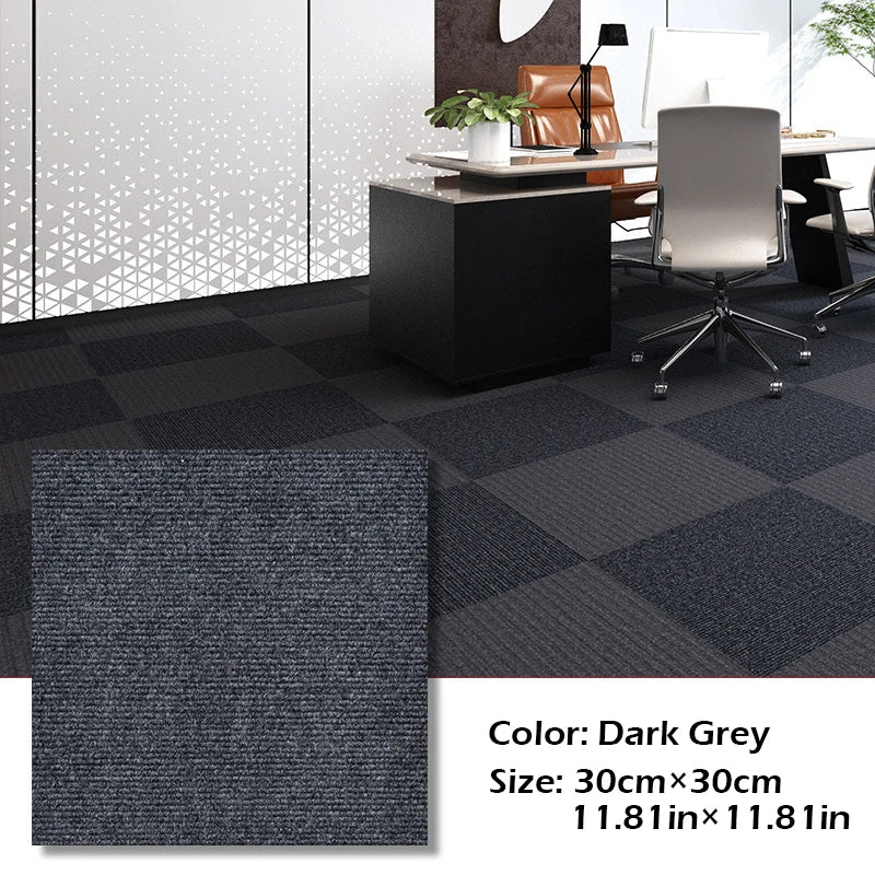 Selbstklebende Teppichfliesen aus Polyester für Schlafzimmer, Wohnzimmer und Büro – 30 × 30 cm, rutschfest, fleckenbeständig, 5 bis 30 Stück, 6 Farben