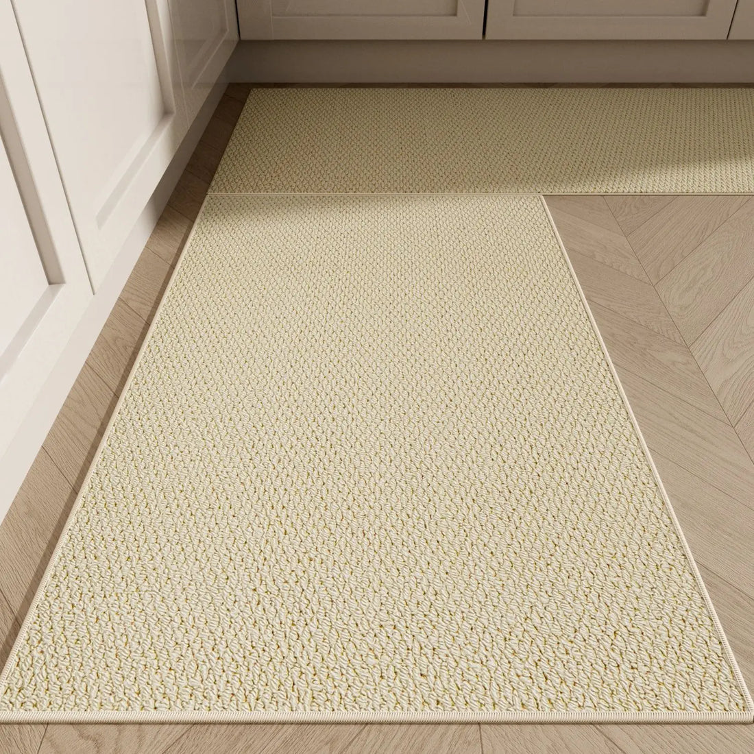 Küchenläufer mit Ringstruktur im japanischen Stil für Küche und Eingang – 40 × 60 bis 60 × 180 cm, auch als Set, saugfähig, ölbeständig, 3 Farben