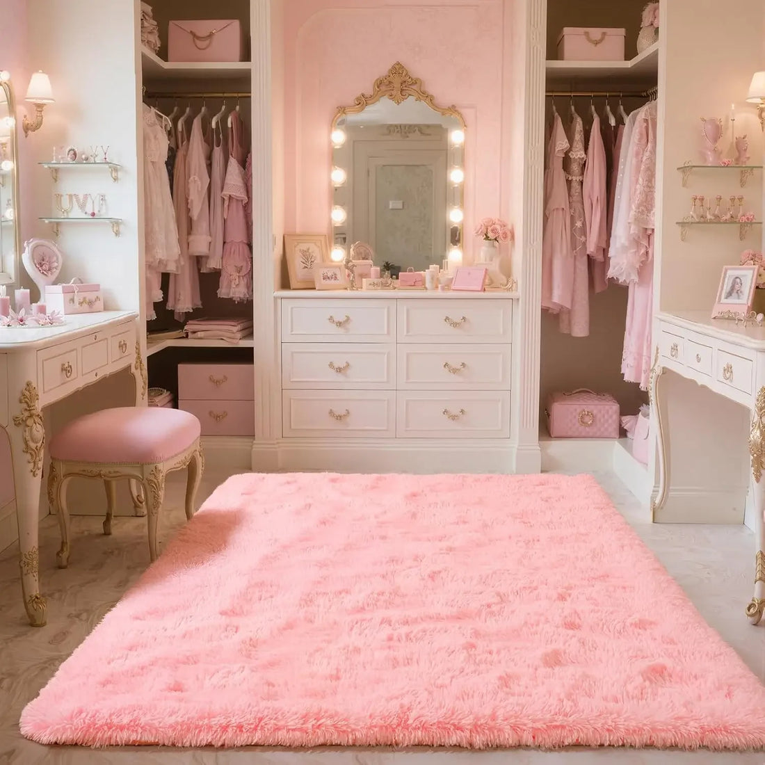 Flauschiger Teppich aus Seidenwolle für Schlafzimmer, Wohnzimmer und Studentenzimmer – 40 × 60 bis 160 × 230 cm, rechteckig, rutschfest, 10 Farben
