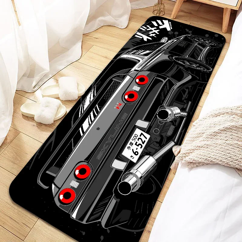 Teppich mit Rennsport-Motiv für Schlafzimmer, Flur und Eingang – 40 × 60 bis 80 × 180 cm, Flanell, weich, rutschfest, geräuschdämpfend, 16 Motive