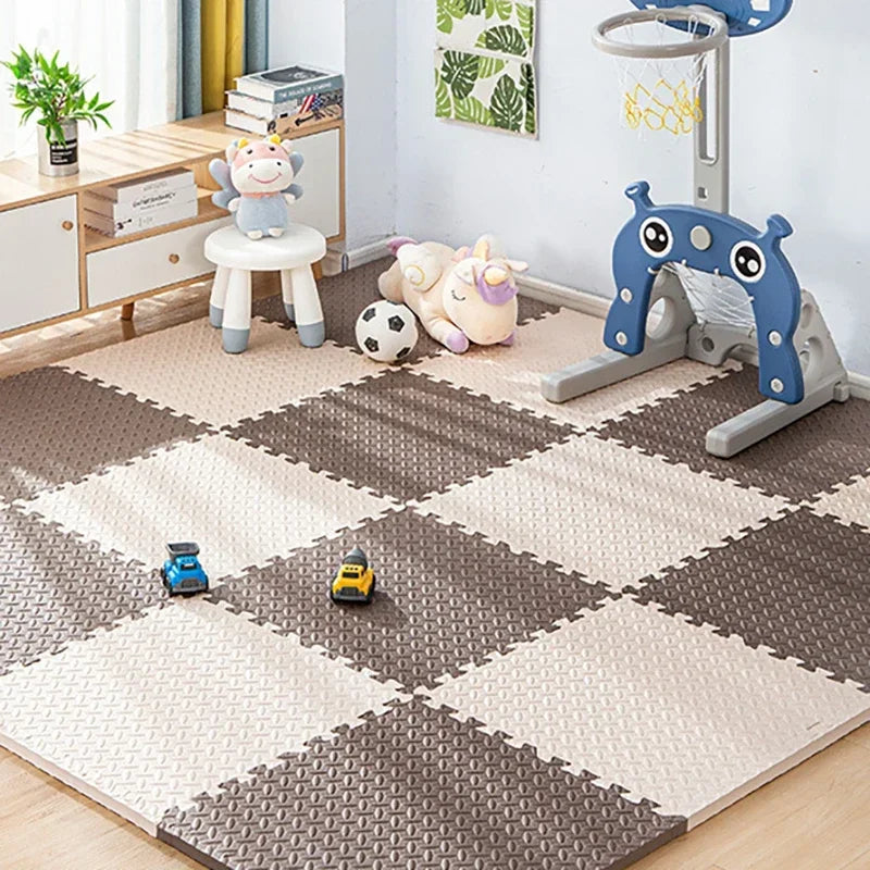 EVA-Sportmatte mit Blattmaserung im Puzzle-System für Gym, Yoga und Fitness – 30 × 30 × 1 cm, verdickt, rutschfest, stoßdämpfend, 1 bis 16 Stück