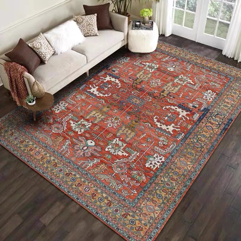 Teppich aus Kristallsamt im marokkanischen Boho-Stil für Wohnzimmer und Schlafzimmer – 40 × 60 bis 160 × 230 cm, bedruckt, schmutzabweisend, 25 Motive
