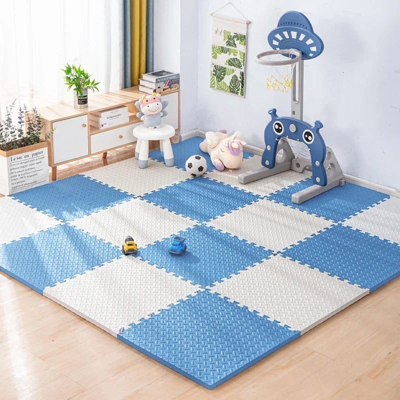 EVA-Sportmatte mit Blattmaserung im Puzzle-System für Gym, Yoga und Fitness – 30 × 30 × 1 cm, verdickt, rutschfest, stoßdämpfend, 1 bis 16 Stück