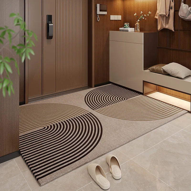 Fußmatte aus Kristallsamt im Light-Luxury-Stil für Eingang, Foyer und Wohnzimmer – 40 × 60 bis 80 × 120 cm, gestreift, rutschfest, 6 Motive