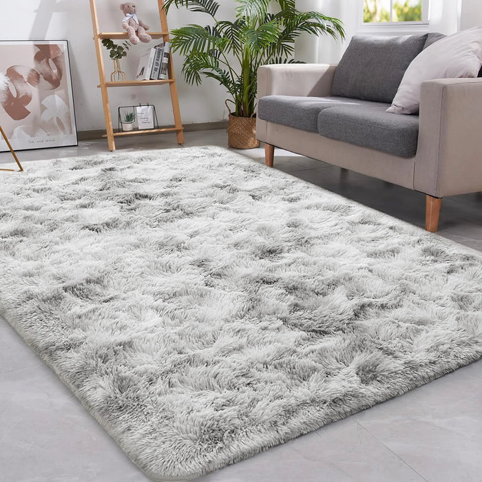 Zotteliger Teppich in Batik-Optik mit Samtflor für Wohnzimmer, Schlafzimmer und Kinderzimmer – 50 × 80 bis 160 × 230 cm, rutschfest, 4 Farben