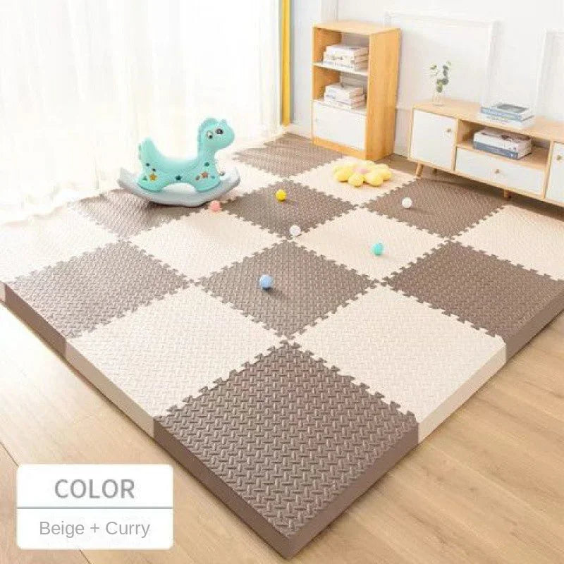 Steckbare Trainingsmatten aus EVA-Schaum für Fitness, Yoga und Spielzimmer – je 30 × 30 × 1 cm, Blattmaserung, 1 bis 16 Stück, 11 Farben
