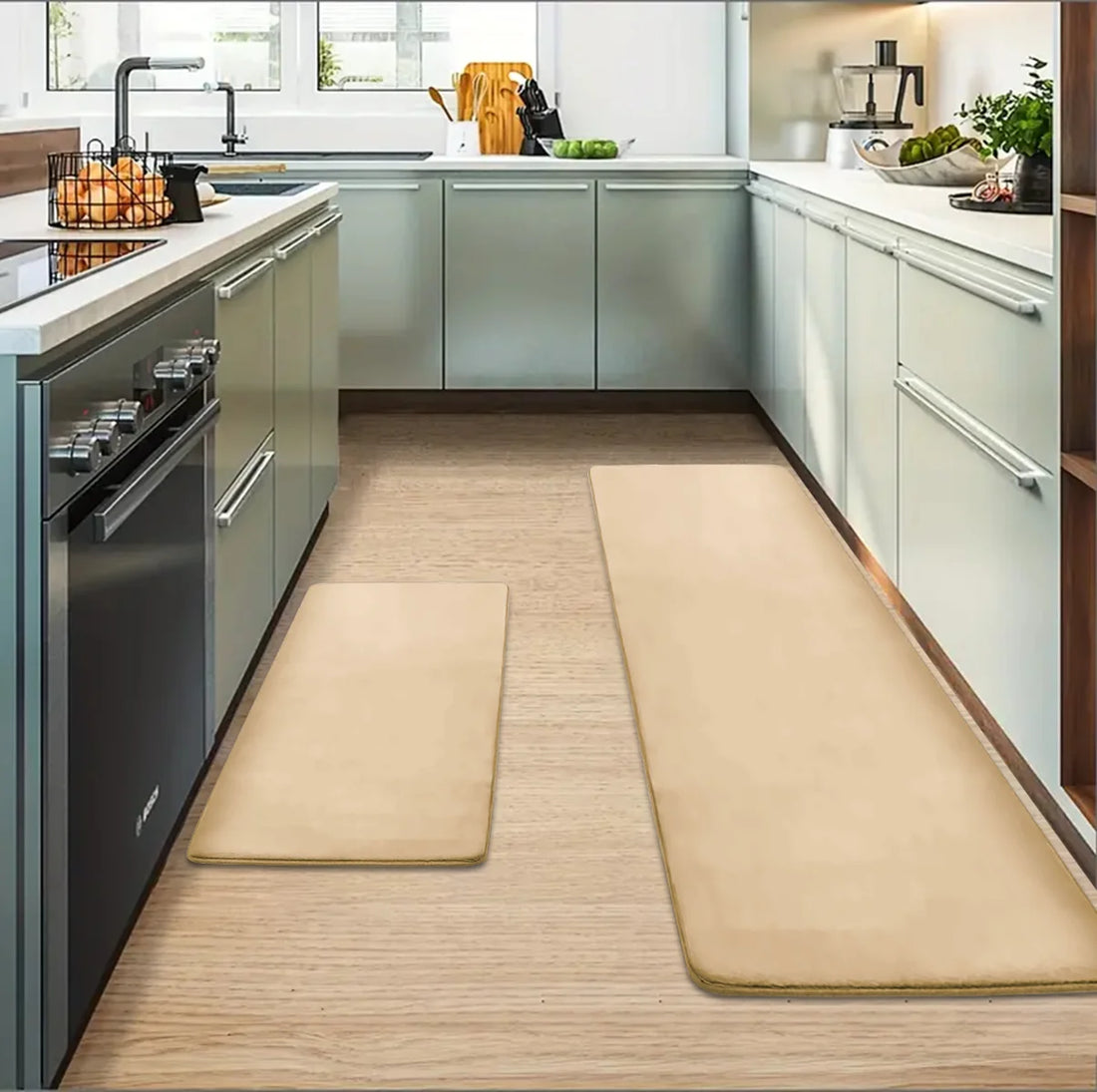Küchenmatte mit Memory-Schaum als Läufer für Küche, Flur und Eingangstür – 40 × 60 bis 60 × 200 cm, rutschfest, schnell trocknend, 5 Farben
