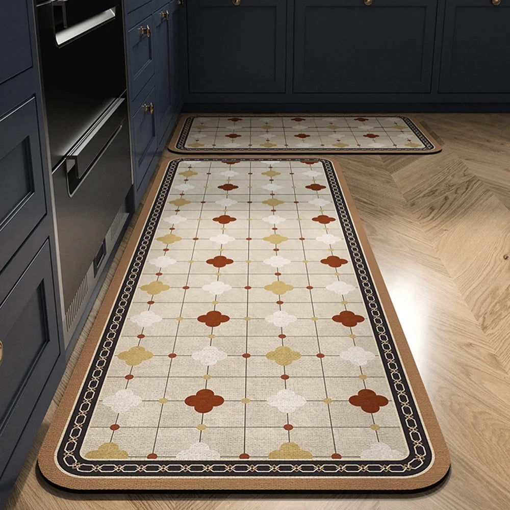 Küchenläufer aus Kristallsamt mit Druckmotiv für Küche, Wohnzimmer und Schlafzimmer – 40 × 60 bis 50 × 160 cm, einzeln oder im Set, 25 Motive